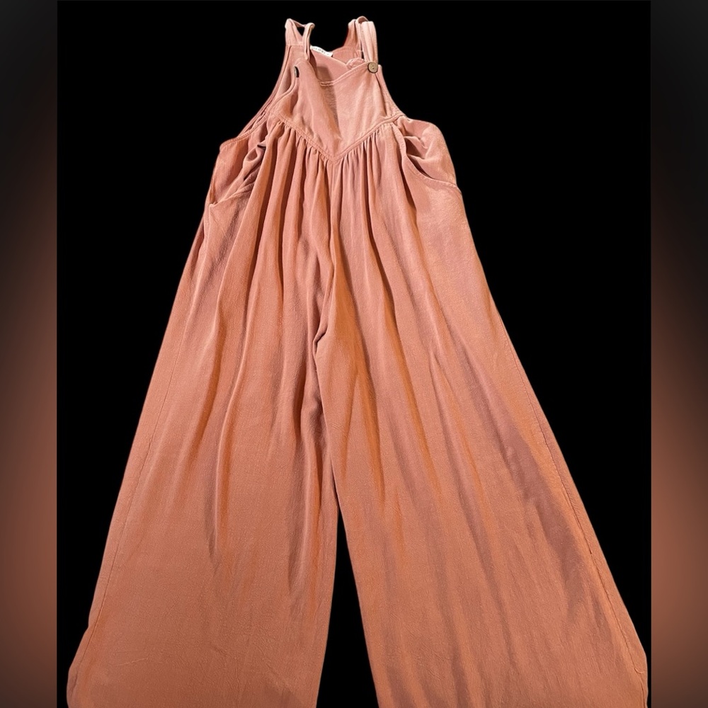 Kori Peachy Pink Wide-Leg Jumpsuit Romper